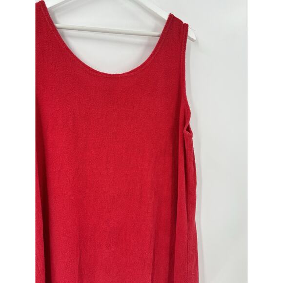 Glorias Fashion Vintage Dress Womens Large Red Terry Cloth Sleeveless Swim Cover - Picture 9 of 12